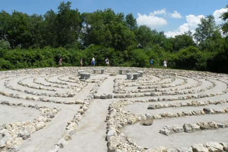 Wandering along the labyrinth is a meditative journey.