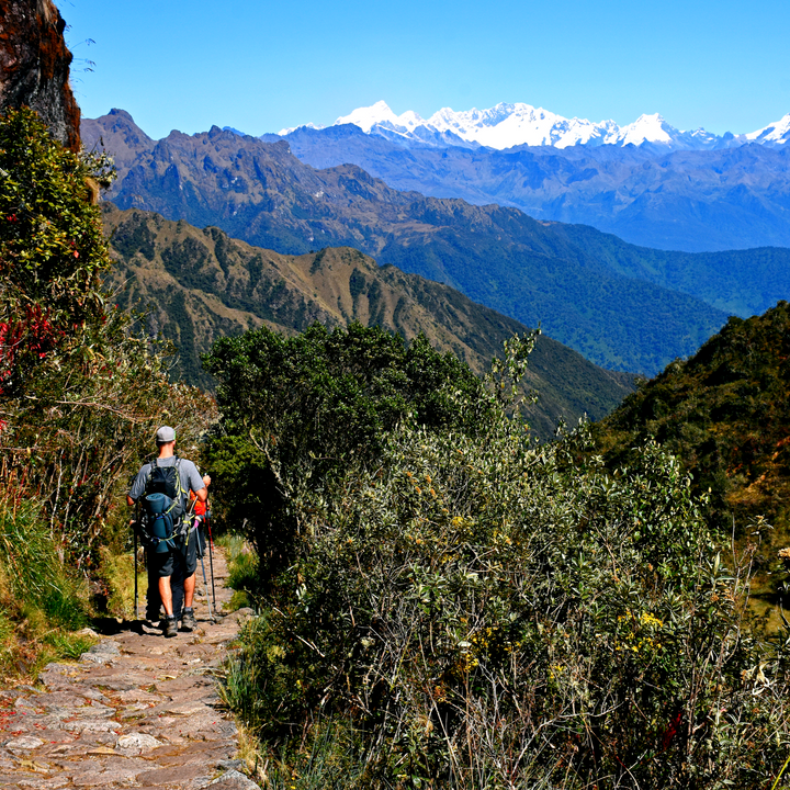 Hiking along the Inca trail 