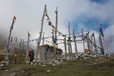 Langtang memorial mani wall.