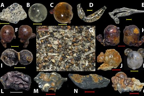 A sample of the particles discovered on the beaches of Japan's Motoujina Peninsula.