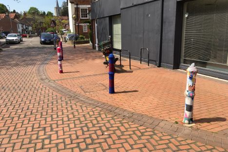 Chesham's knitted bollards.