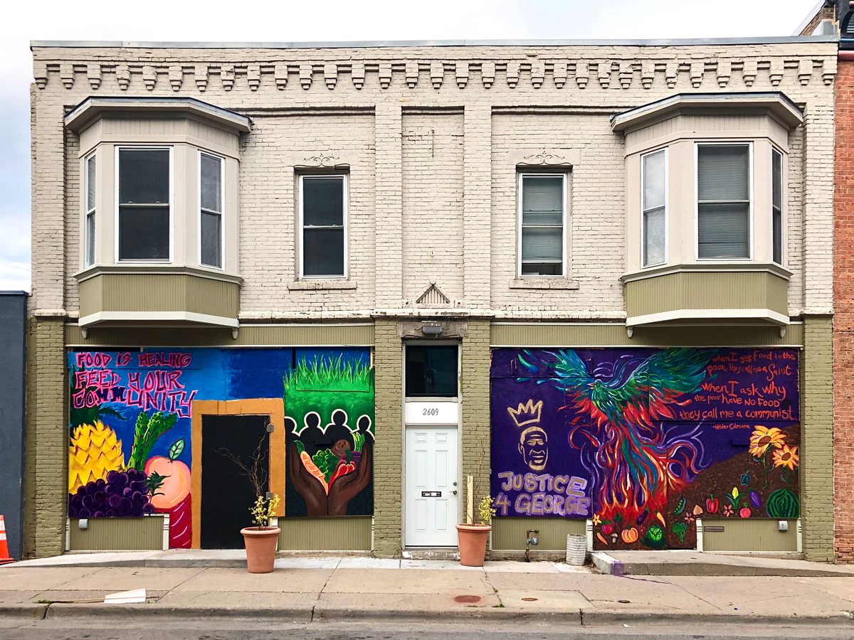#CreativesAfterCurfew began when artists of color reached out to one another after the death of George Floyd, who died at a Cup Foods in Minneapolis. Artists in #CreativesAfterCurfew break into groups, spread out across the city, and work fast, often striving for completion rather than perfection.