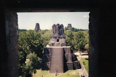One of the cleared temples at Tikal. Temples IV and V are in the background.