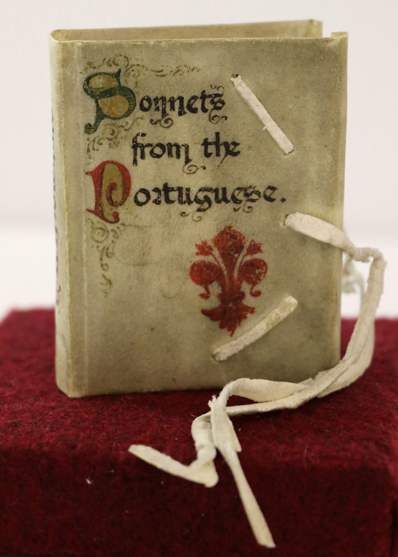 A handset edition, bound in limp vellum, of <em>Sonnets from the Portuguese</em>, by Elizabeth Barrett Browning, Venice, 1906.