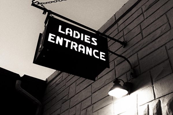 A bar in Philadelphia that still keeps its “Ladies Entrance” sign. 