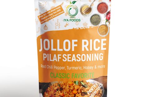 Iya Foods' Jollof Rice seasoning. 