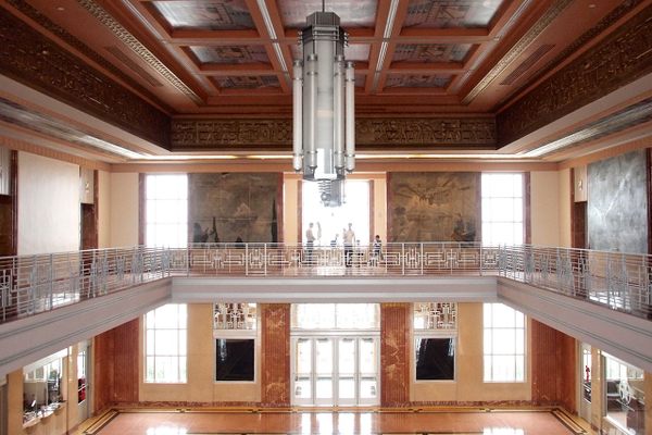 Restored Deco interior, main terminal building, Lakefront Airport, New Orleans.