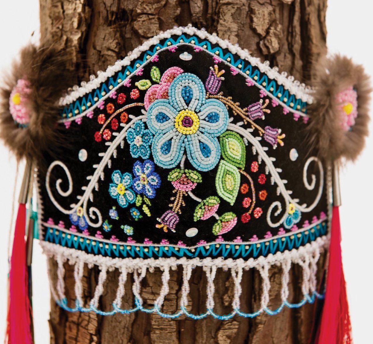 Breathe. cofounder Lisa Shepherd's <em>Honour Mask</em> is trimmed in beaver fur.