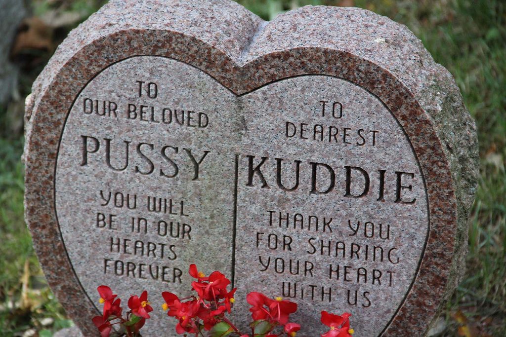 Pet headstone.