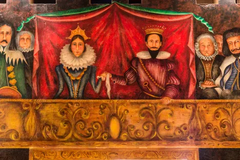 The Amargosa Opera House in Death Valley is covered in murals.