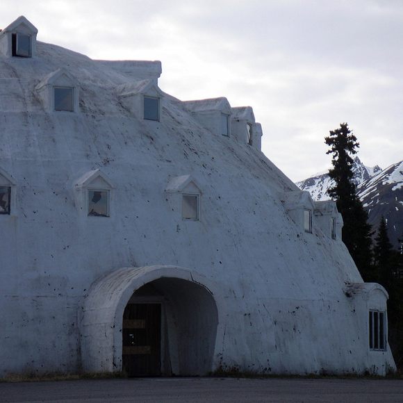 abandoned igloo hotel