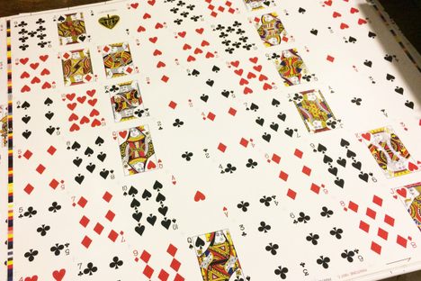 An uncut sheet of cards from the Conjuring Arts' own line of playing cards.