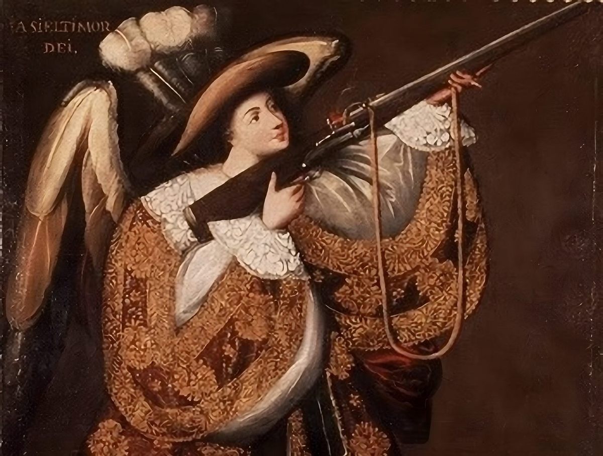 In western Bolivia and southeastern Peru, angels are armed and ready—like the one in a 17th-century painting, <em>Asiel Timor Dei</em>.
