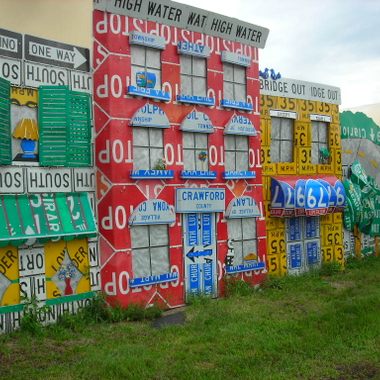 Road sign skyline