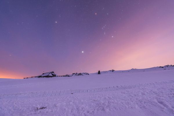 Winter night at Velika Planina.