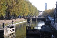 View of the city center from the sluice
