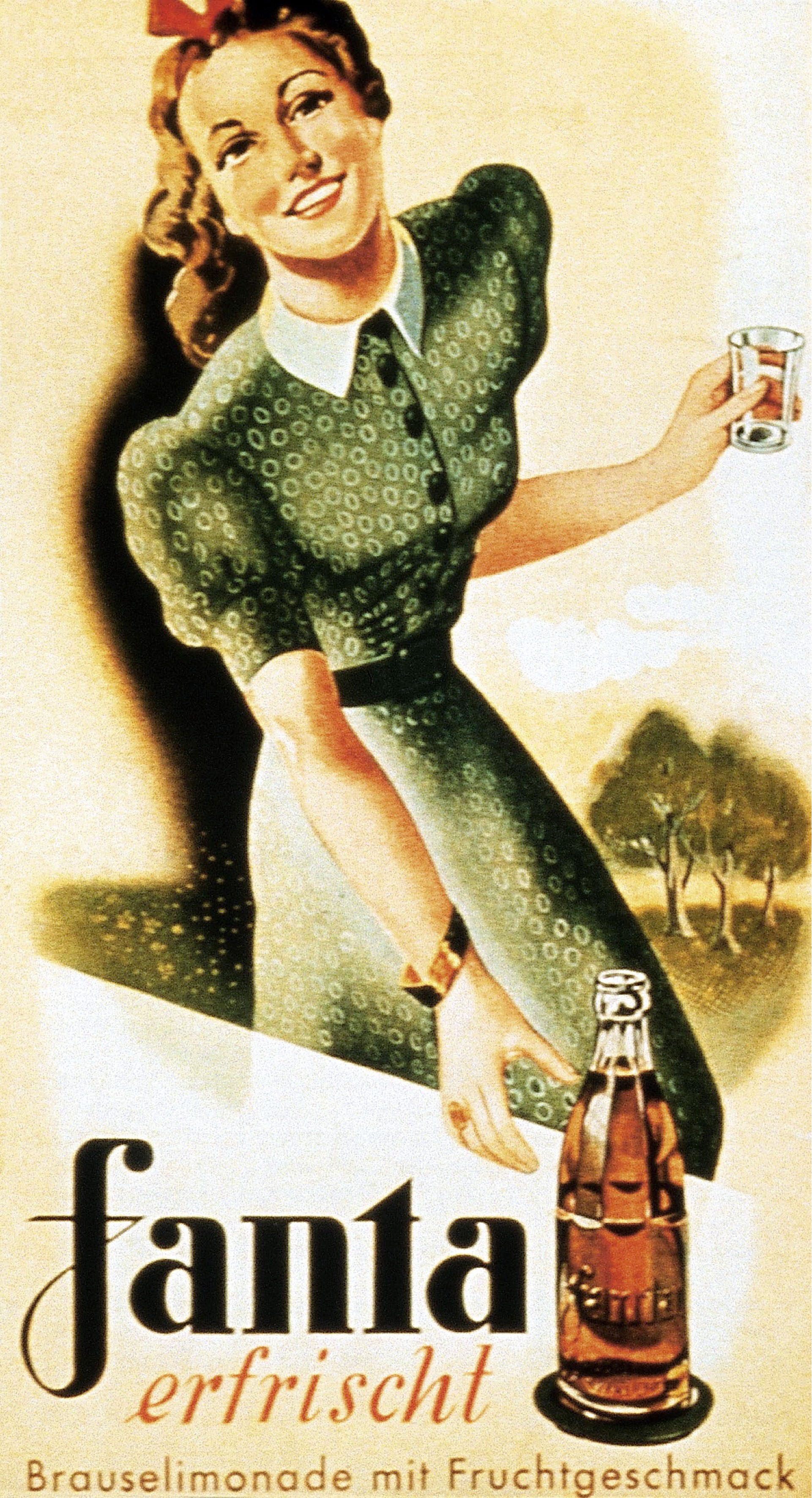 یک تبلیغ فانتا در سال 1950 که آن را با لیموناد تازه مقایسه می کند.