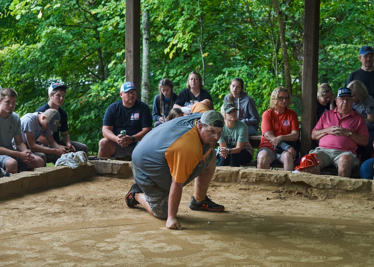 Powell Walden was among the competitors in the National Rolley Hole Marbles Championship in 2021.