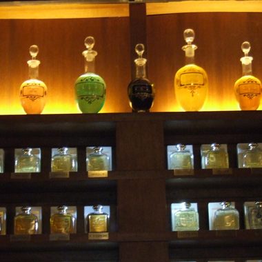 Apothecary jars in main room