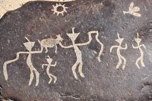 Human figures at Miculla Petroglyphs