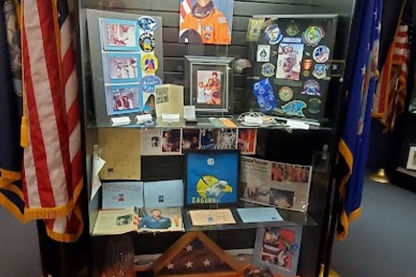 Science specialist and payload commander Michael Anderson’s exhibit.