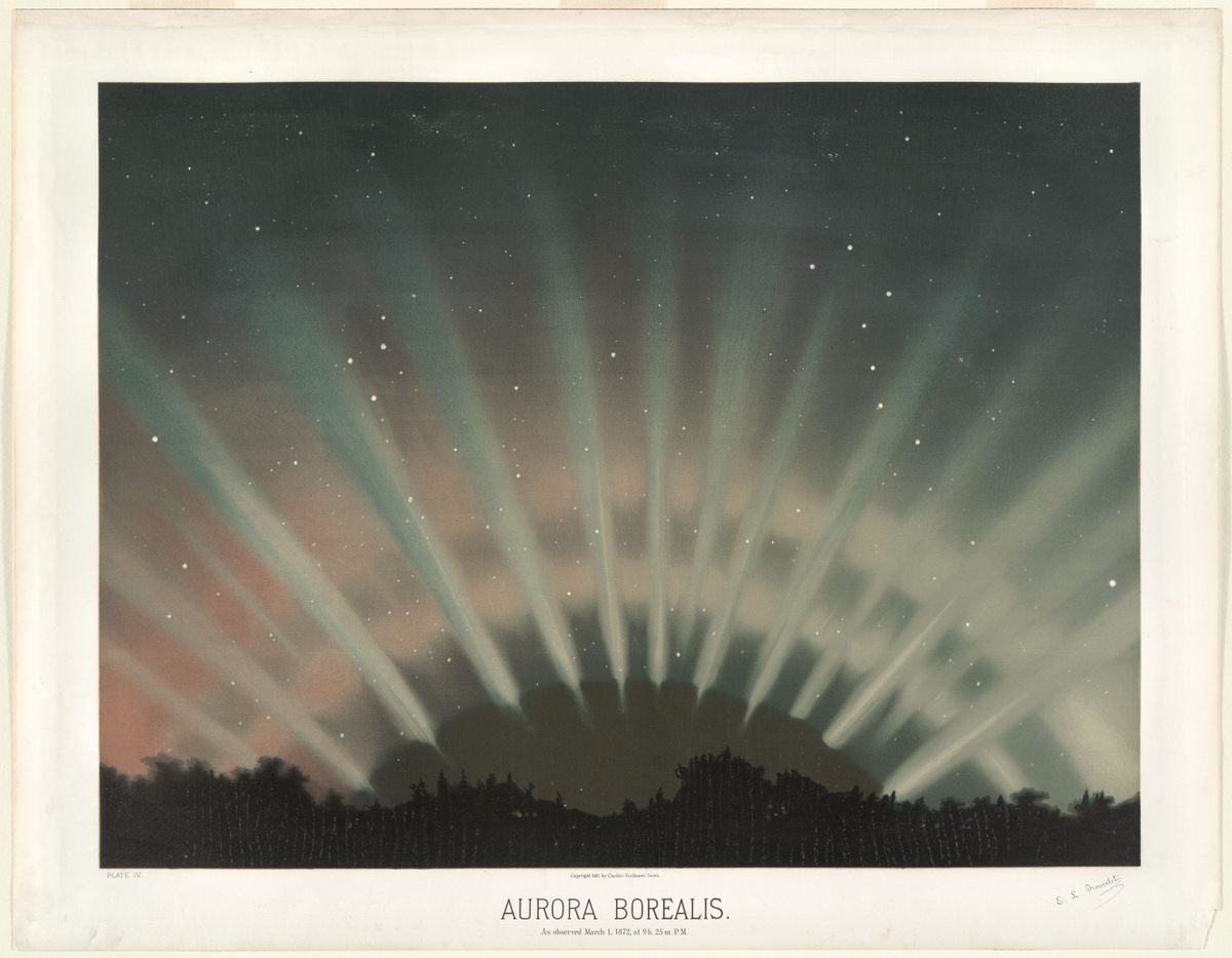 Trouvelot's 1870s lithograph of the northern lights attracted the interest of astronomers—and led to a job offer at the Harvard College Observatory.