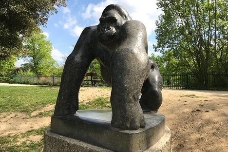 The statue of Guy the gorilla.