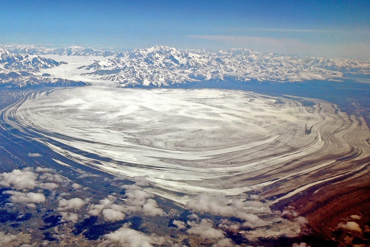 The Malaspina Glacier, also known as Sít' Tlein, is the largest easily accessible piedmont glacier in the world.