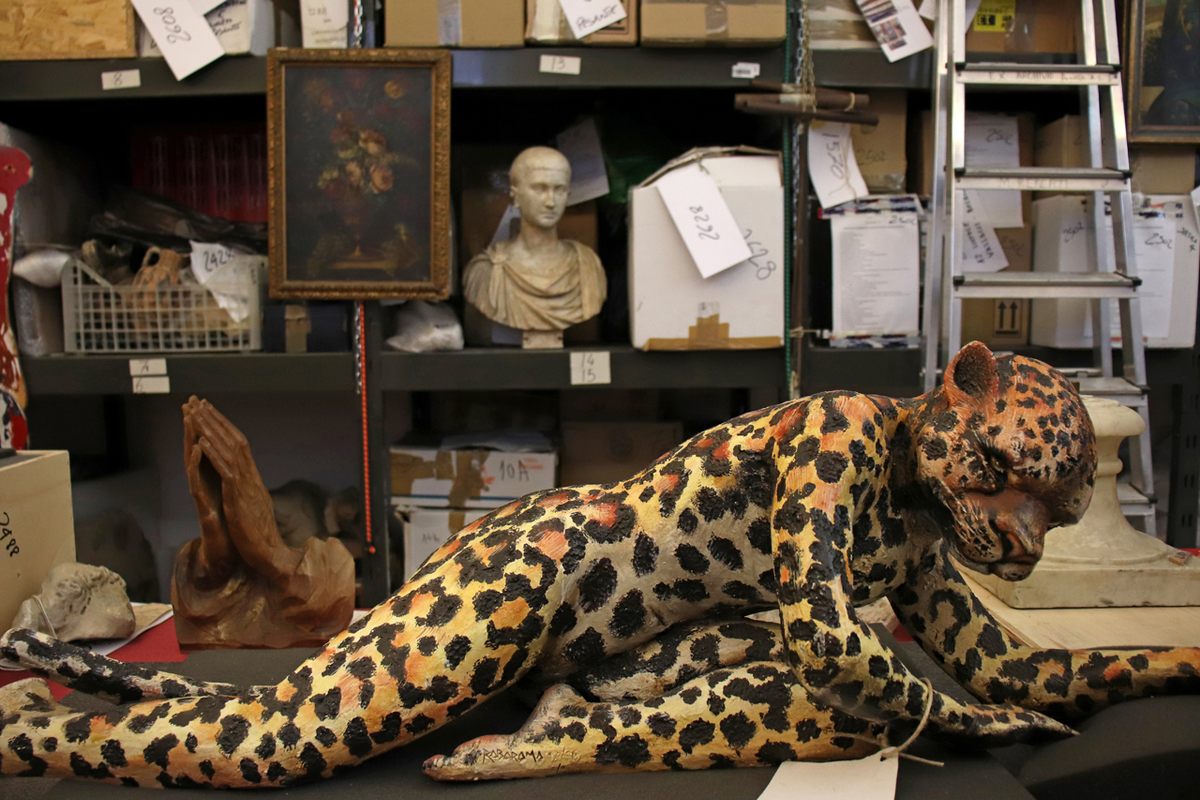 This vaguely submissive figure was seized in the 2015 Mafia Capitale investigation in Rome.