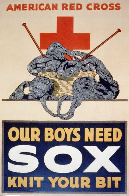 A World War One poster to promote knitting for soldiers. 