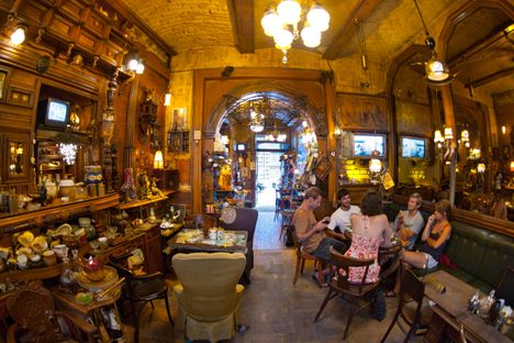 The Zlatna Ribica (Gold Fish) bar and cafe in Sarajevo, Bosnia and Herzegovina. 