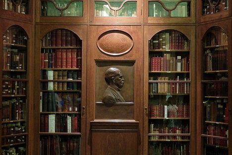 Inside the library.