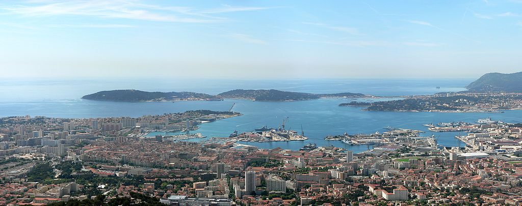 ANTARES is located in the Mediterranean Sea off the coast of Toulon, shown here.