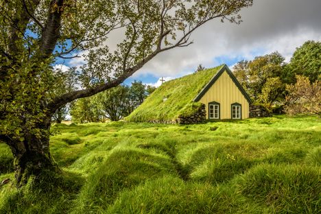 Iceland's youngest turf church.