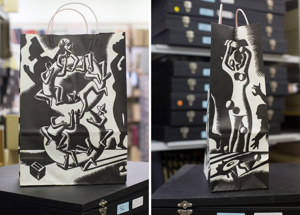 Mark Kostabi's design for Bloomingdale's, 1986.