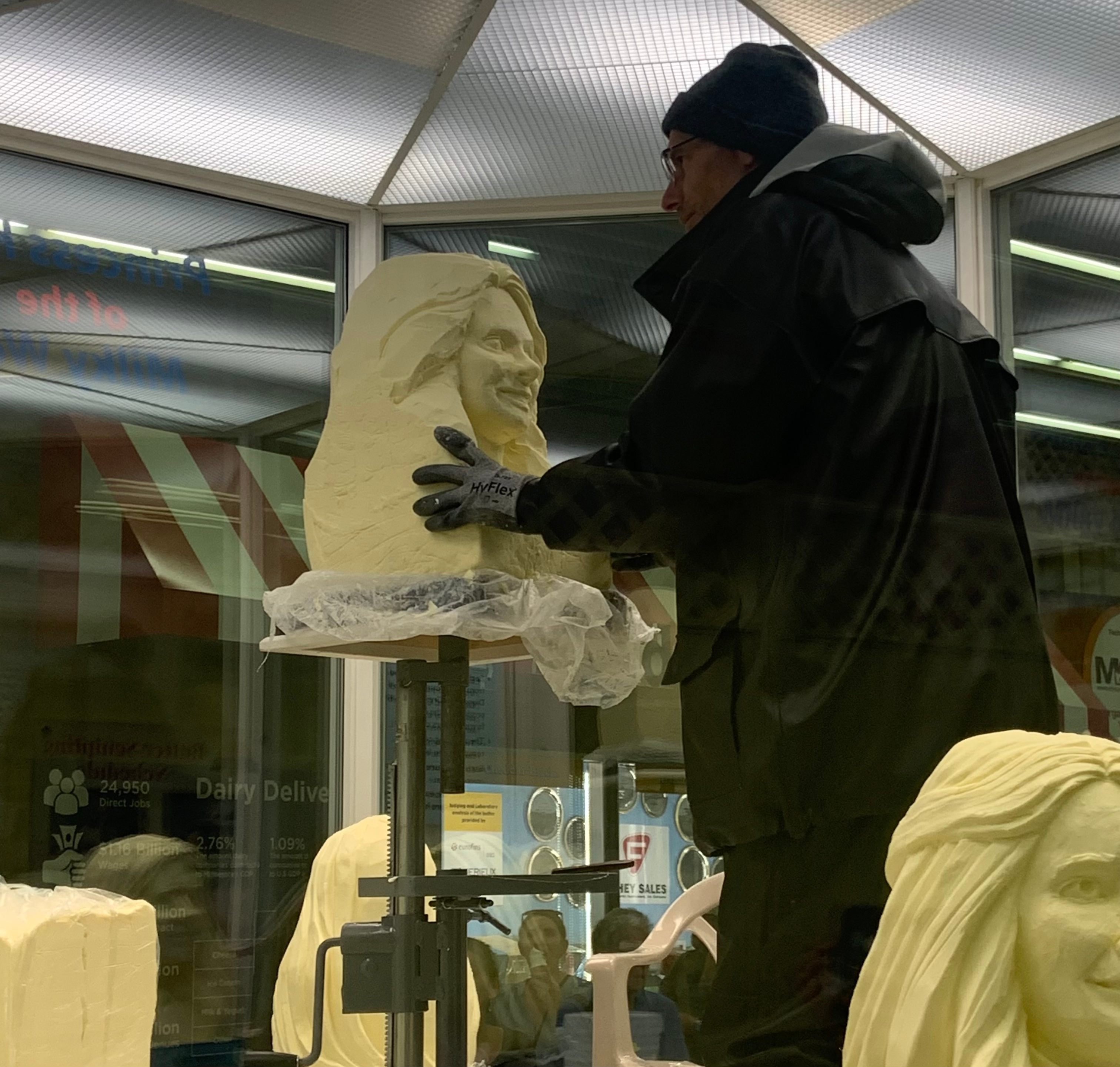 Butter sculpting begins at the Ohio State Fairgrounds