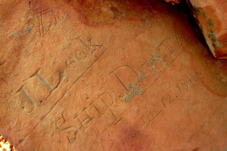 Inscriptions made by the crew of the Delta.