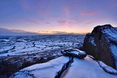The Queen's Chair in the snow.