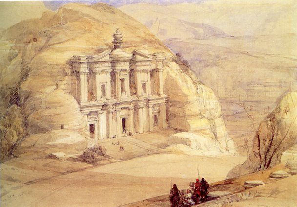 Ad Deir ("The Monastery") in 1839, by David Roberts.
