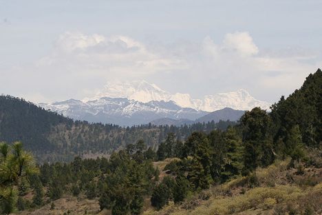 Gangkhar Puensum in the distance.