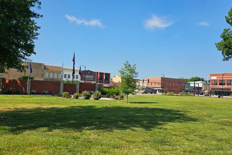 A view of the town square.