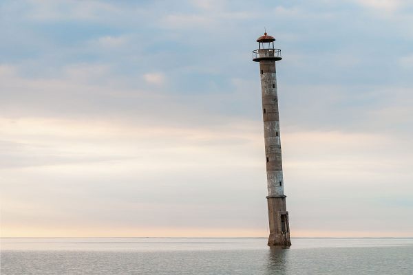 The leaning lighthouse of Kiipsaare, off the island of Saaremaa, Estonia.