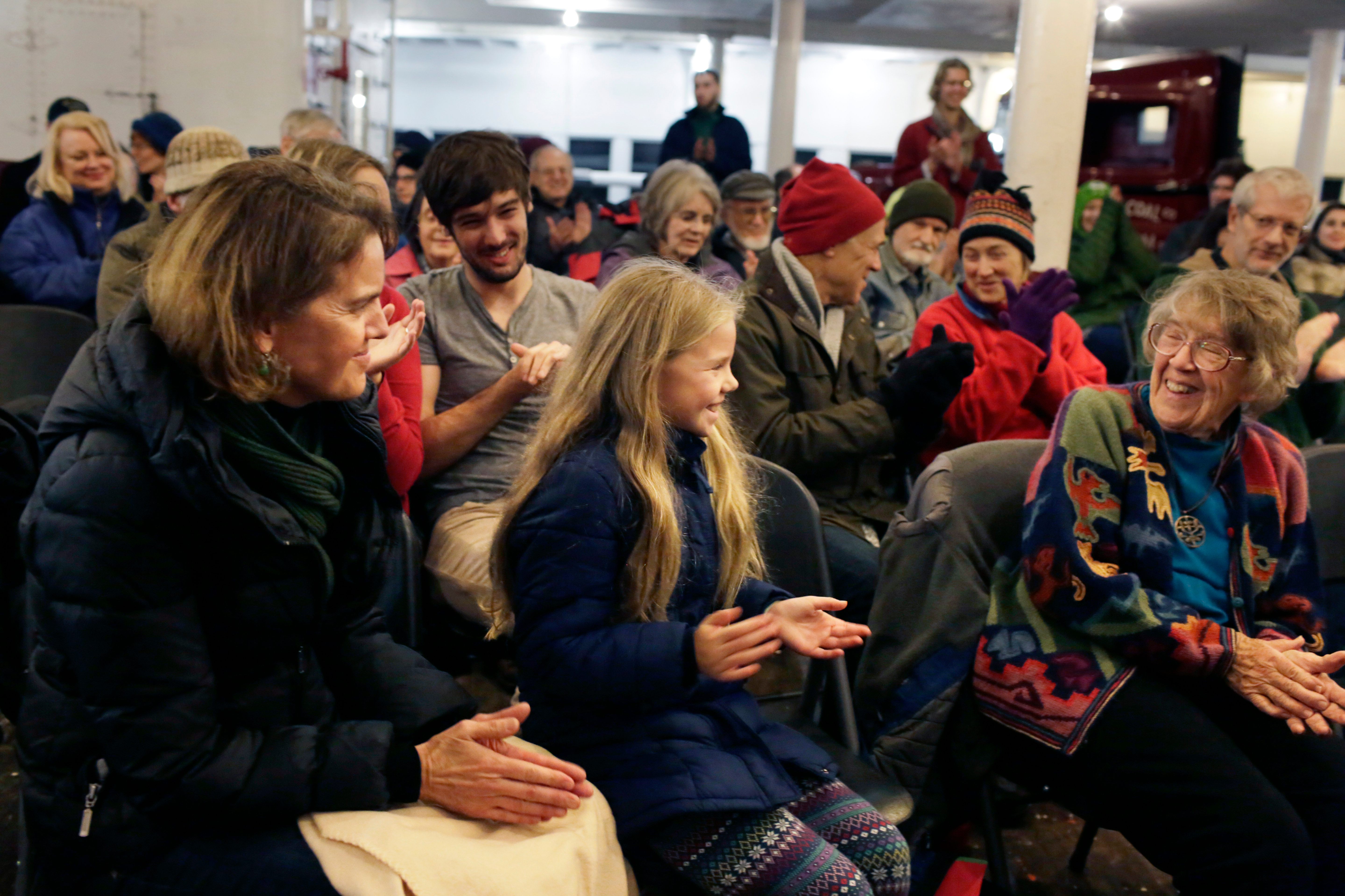 Attendees at San Francisco's Chantey Sing at Hyde Street Pier.