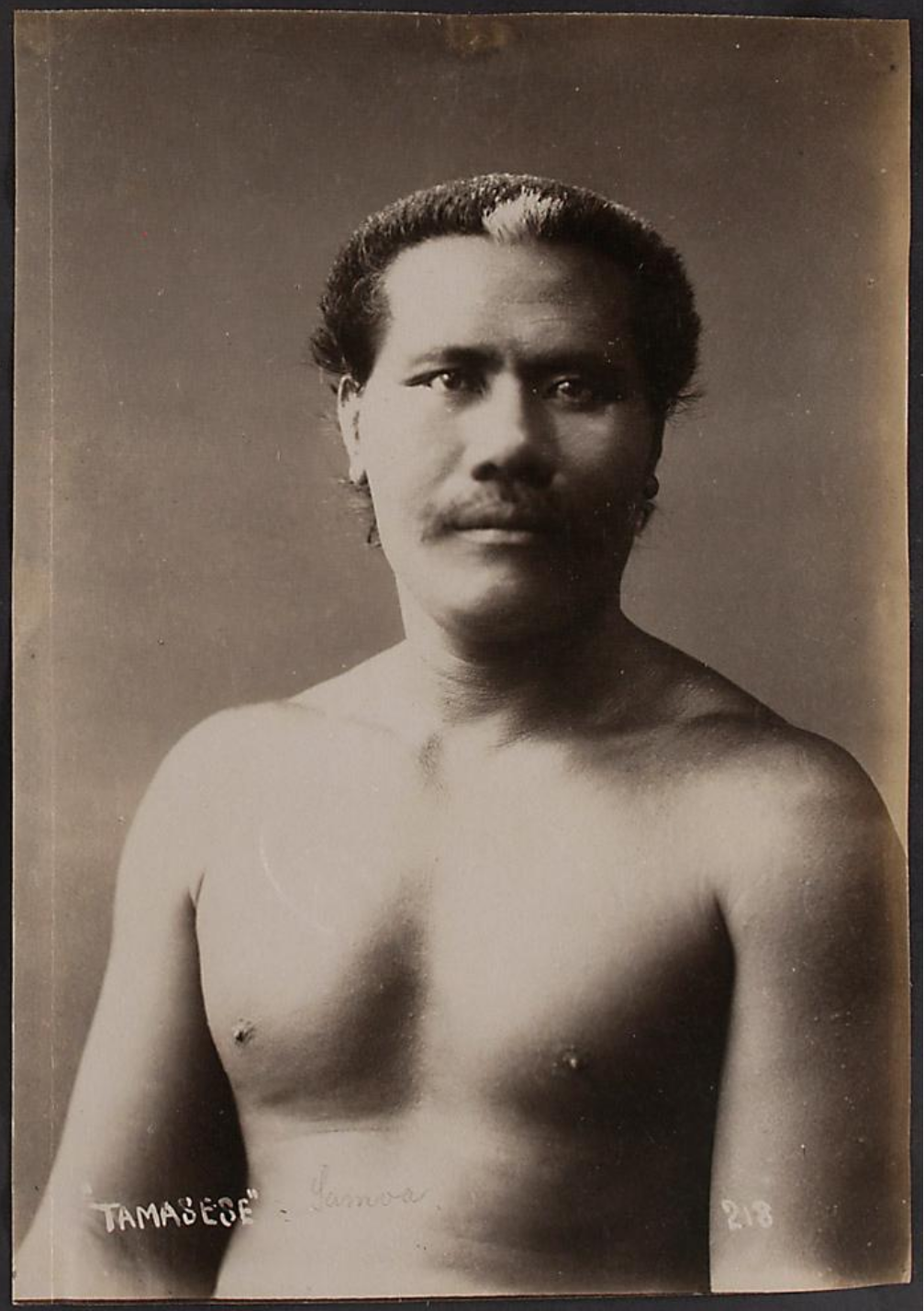 Samoan chief Tupua Tamasese Lealofi I, c. 1891. According to Scheurmann’s great-granddaughter, he may have been an inspiration for the composite character of Tuiavii. 