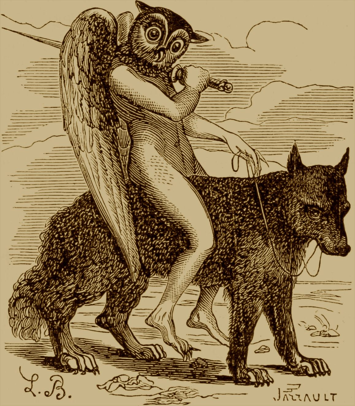 vintage demon illustration