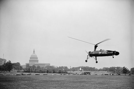 Autogyro tested to deliver the mail in Washington, D.C., 1938