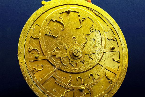 An 18th Century Persian astrolabe, an instrument that predicts locations of the sun, moon, planet, and stars. On display at the Whipple Museum.