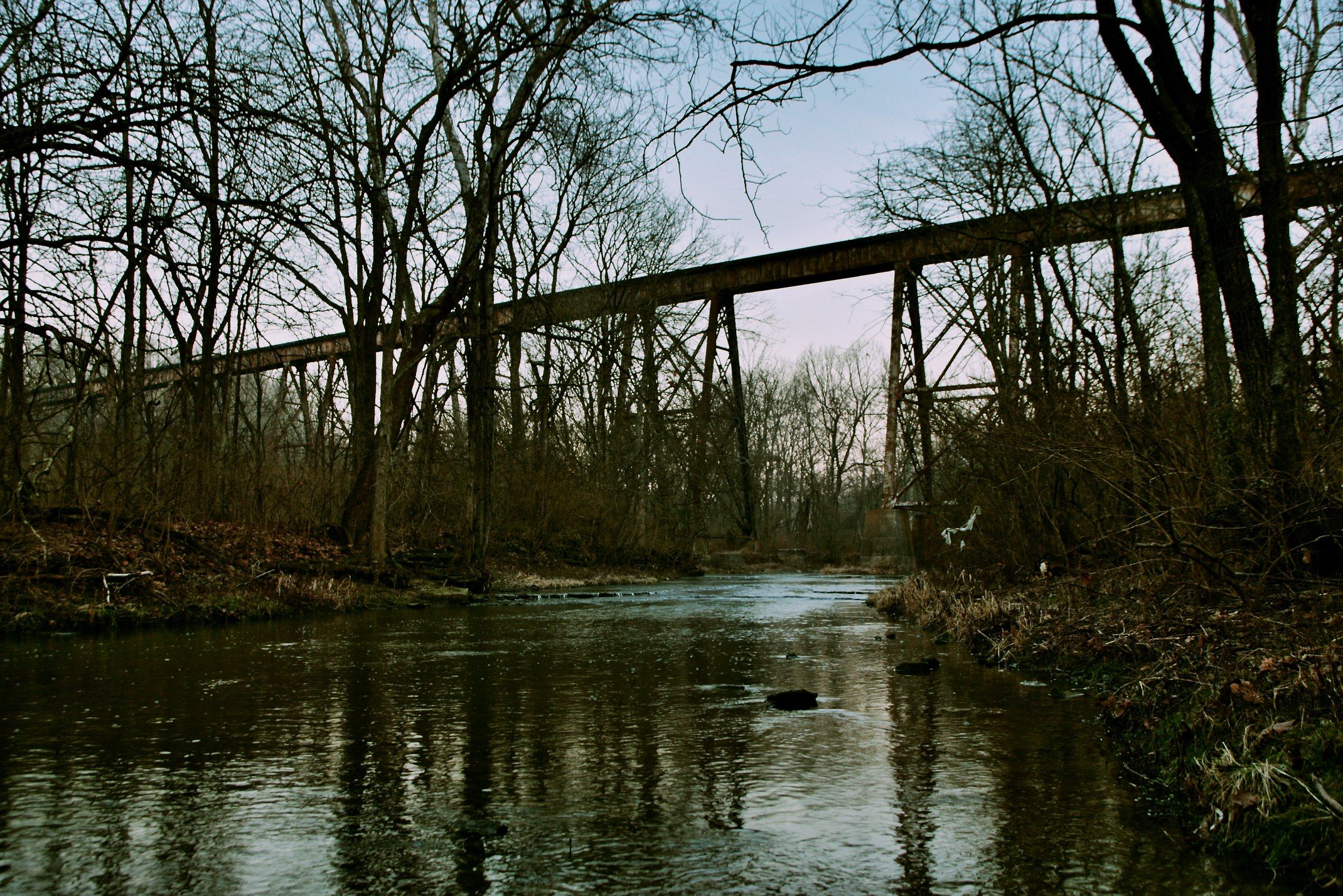 The Pope Lick Trestle Bridge, which the monster is said to live beneath.
