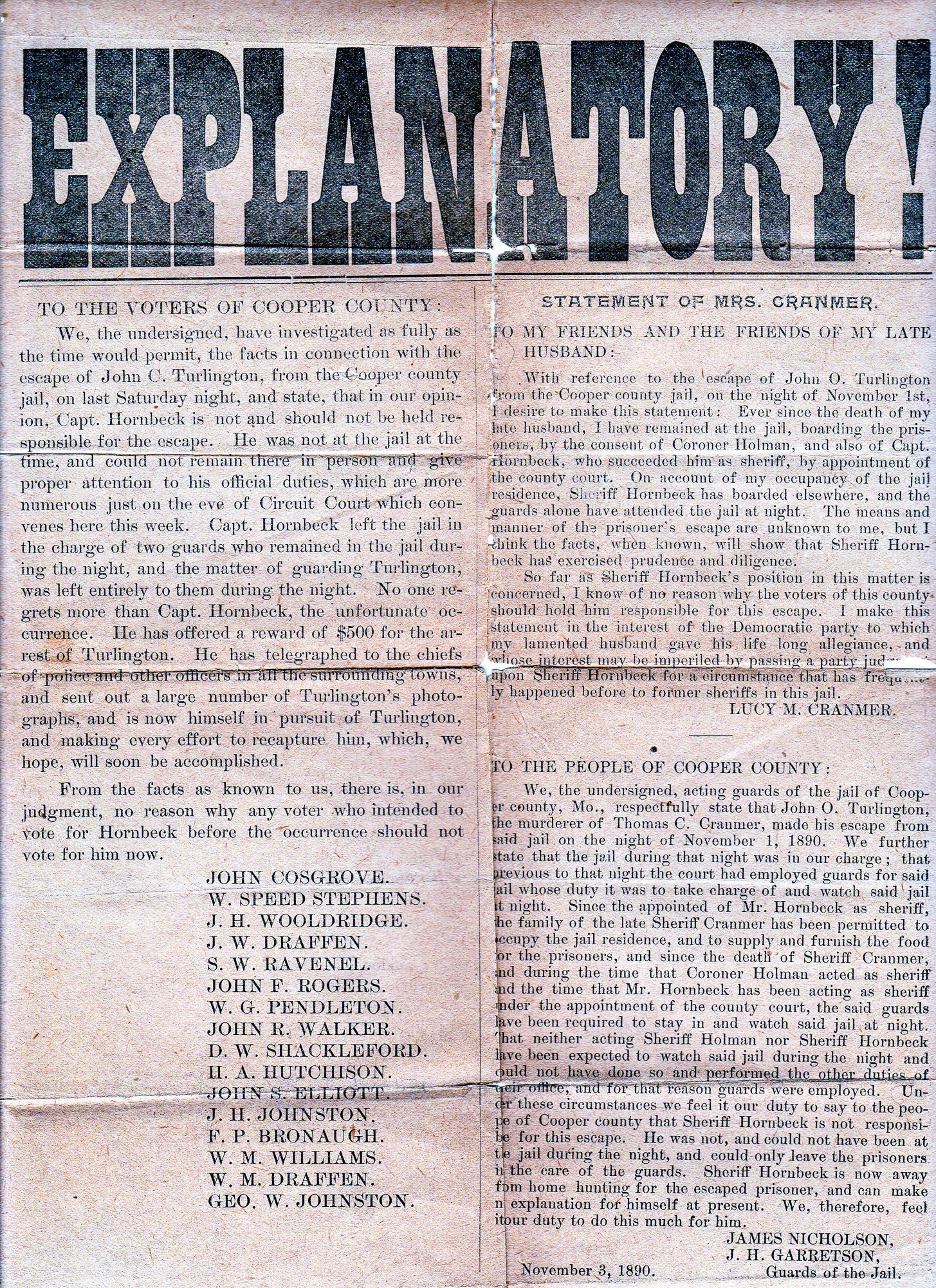 An old clipping that someone wanted to save.