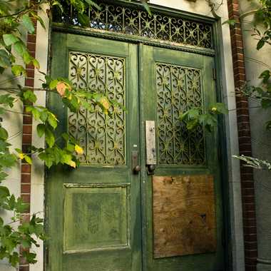 An ornate door